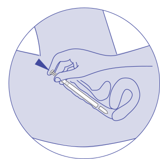 Step 7: Pressing the applicator plunger to release the vaginal insert image.
