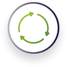 Icon representing a circular process.
